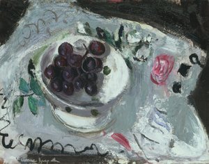Prato de Uvas, c.1957 (óleo a bordo) de Anne Redpath