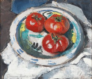 Natureza Morta - Três Tomates (óleo a bordo)