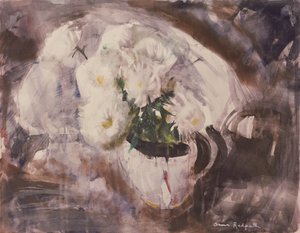 White Flowers in a White Jug, c.1960 (aguarela sobre papel) de Anne Redpath