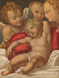 O Menino Salvador. (litografia a cores) de Annibale (after) Carracci
