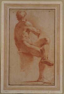 Um nu masculino sentado com as costas viradas de Annibale Carracci