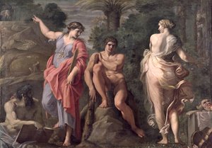Hércules na encruzilhada, c.1596 de Annibale Carracci
