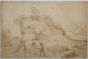 Paisagem e figuras de Annibale Carracci