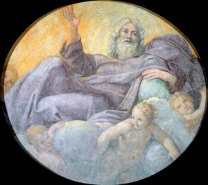 Le pere eternel (O Pai Eterno) - Peinture de Annibale Carracci (Carrache de Annibale Carracci