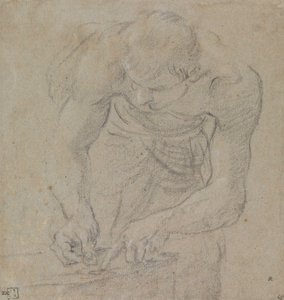Homem a contar moedas de Annibale Carracci