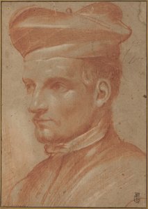 Retrato de um eclesiástico com barrete de Annibale Carracci