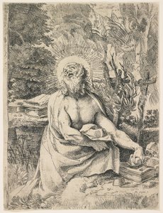 São Jerônimo no Deserto, c. 1591 de Annibale Carracci
