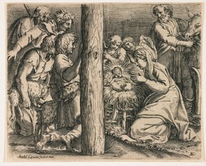 A Adoração dos Pastores de Annibale Carracci