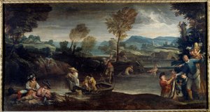 A pintura de pesca de Annibale Carracci ou Annibal Carrache de Annibale Carracci