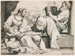 A Sagrada Família com São João Batista de Annibale Carracci