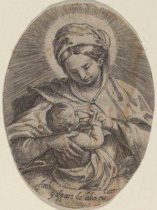 A Madona amamentando o Menino Jesus de Annibale Carracci