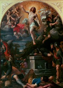 A Ressurreição de Cristo Pintura de Annibale Carracci (Carrache) (1560-1609) 1593 Sol. 217x160 cm Paris, Musee du Louvre de Annibale Carracci
