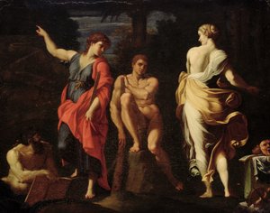 Hércules na encruzilhada de Annibale Copy Carracci