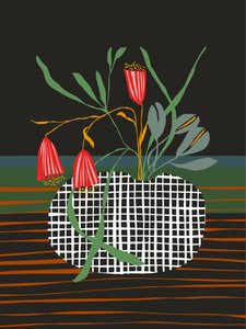 Arranjo floral abstrato