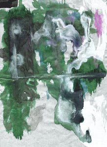 Reflexão abstrata em verde de Annick