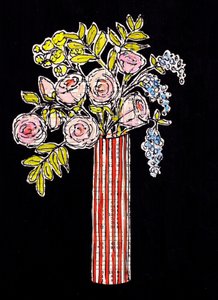 Vaso com motivos florais vibrantes de Annick
