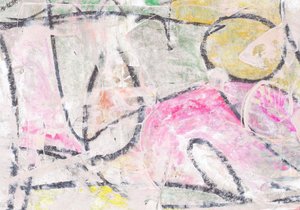 Abstrato vibrante em técnica mista de Annick