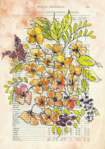 Documento floral vintage