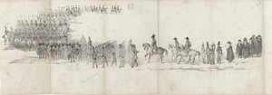 Enterro do falecido Rei Guilherme II em Delft, a 4 de Abril de 1849 (folha 1)
Cinco folhas contíguas da procissão fúnebre de Guilherme II em 1849 (título da série) de Anonymous
