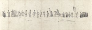 Enterro do falecido Rei Guilherme II em Delft, a 4 de Abril de 1849 (folha 3)
Cinco folhas contínuas da procissão fúnebre de Guilherme II em 1849 (título da série) de Anonymous