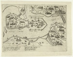 Sítio de Schenkenschans pelos espanhóis, 1599
Forialicium Schenckianum (título sobre o objecto) de Anonymous