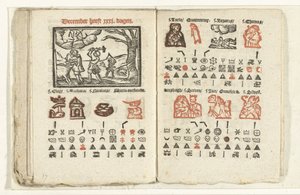 Páginas contendo a previsão para o mês de Dezembro de 1712 de Anonymous