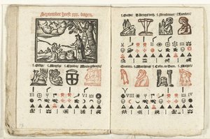Páginas contendo a previsão para o mês de Setembro, 1712 de Anonymous