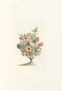 Jarra floral com girassol e tulipas de Anonymous