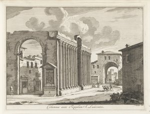 Colunata de San Lorenzo e Roma Colunas do Templo de S. Laurentii (título no objeto) Revistas das pinturas italianas (título da série) de Anonymous