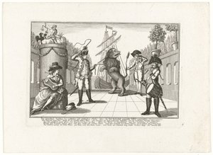 De Hollandse Leeuw por Pruisen, 1787 A diferença entre justiça secular e divina: ou, a ridicularizada soberania falsa-patriótica (...) (título no objeto) de Anonymous