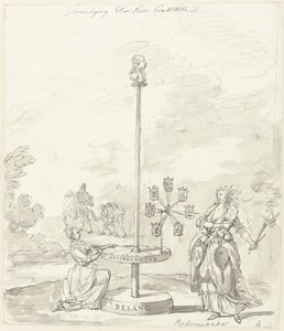 A Destruição da Antiga Constituição, decoração do Mercado da Manteiga, 1795 Destruição da Antiga Constituição/Mercado de Manteiga (título no objeto) de Anonymous