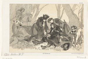 A morte de William III durante uma festa de caça, 1702 de Anonymous