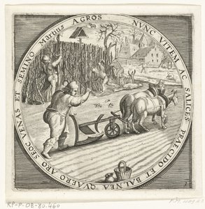 De maand maart, ploegen, ca. 1600 De twaalf maanden van het jaar verbeeld in scènes uit het volksleven (título da série) Esquemas dos 12 meses com suas operações e sua aplicação aos signos do zodíaco, divididos em quatro partes do ano (título da série no o de Anonymous