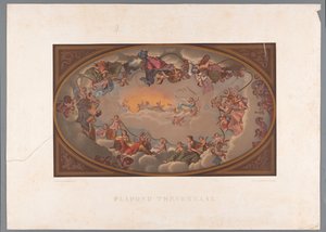 A pintura do teto do Trêveszaal, no Binnenhof Sala Trèves de teto (título no objeto)