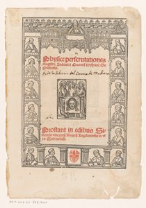 Moldura decorativa com quinze estudiosos
Página de título para: Luis Coronel, Physice perscrutationes, 1511 de Anonymous