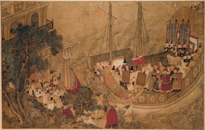 Um navio chinês atraca num edifício europeu
As maravilhas de Mazu (título da série) de Anonymous