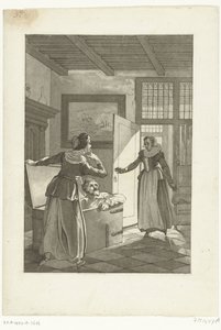 Elsje van Houweningen apanha Hugo de Groot na arca do livro, 1621 de Anonymous