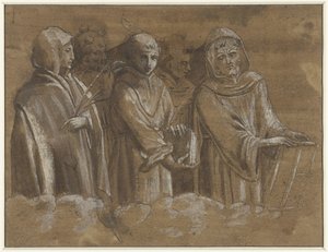 Figuras de mártires acima de uma borda de nuvem de Anonymous