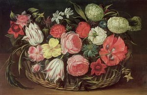 Flores em uma cesta