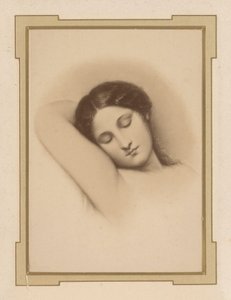 Fotoreprodução de um desenho de uma mulher adormecida de Anonymous