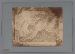 Reprodução fotográfica do afresco A Separação da Escuridão e da Luz de Michelangelo na Capela Sistina de Anonymous