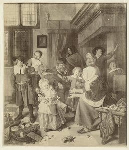 Fotoreprodução do quadro A Festa de São Nicolau por Jan Steen de Anonymous