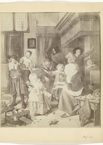 Reprodução fotográfica da pintura A festa de São Nicolau de Jan Steen de Anonymous