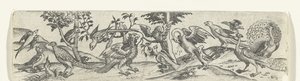 Frieze com aves, incluindo pavão e pelicano de Anonymous