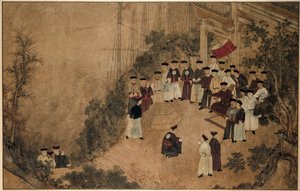 General Shi Lang com uma companhia de dignitários em um poço à beira-mar As Maravilhas de Mazu (título da série) de Anonymous
