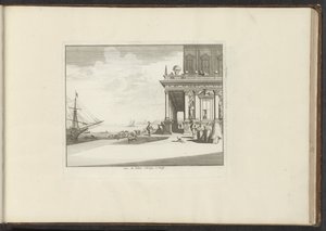 Vista do Palazzo Collina em Veneza Vue du Palais Collina a Venise (título no objeto) Palácios e Monumentos em Veneza, Livorno, Nápoles e Roma (título da série) de Anonymous