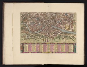 Vista aérea de Roma Antiquae urbis Romae imago accuratiss (...) (título no objeto) de Anonymous