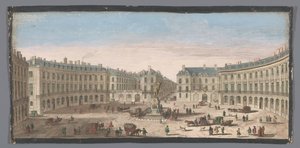 Gezicht op de Place des Victoires te Parijs
Vûë de la Place des Victoires (título sobre o objecto) de Anonymous
