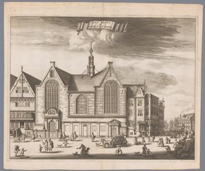 Vista da Capela de St. Olof (Capela Oudezijds) em Amsterdã Sint Olofs agora Capela Oude Zyds (título no objeto) de Anonymous