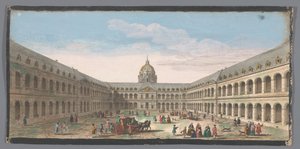 Vista do pátio do Hôtel des Invalides em Paris
Vüe de la grande cour de l